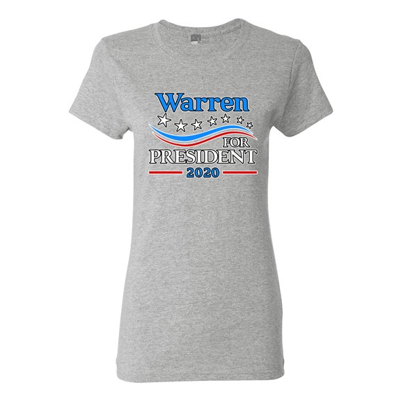 Ladies Warren For President 2020 USA Support Political DT T-Shirt Tee