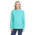 thumbnail image 1 of Ladies' Weekend French Terry Mock Neck Crew - TURQUOISE - L, 1 of 3