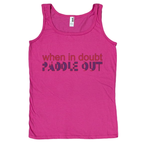 Ladies When in Doubt Paddle Out Loose Fit Tank Top (Hot Pink, Large)