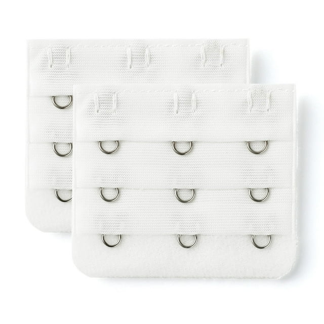 Ladies White Bra Extenders Strap Extension 3hook, 2pack