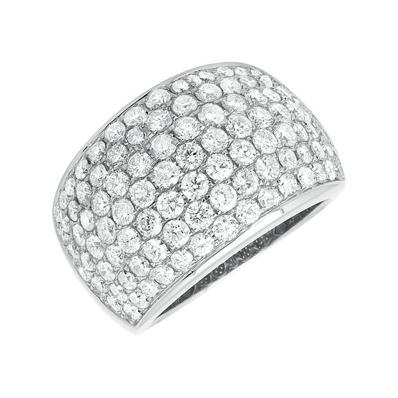 Ladies White Gold Honey Comb Pave Multi Rows Fashion Cocktail Band Ring (3.0ct)