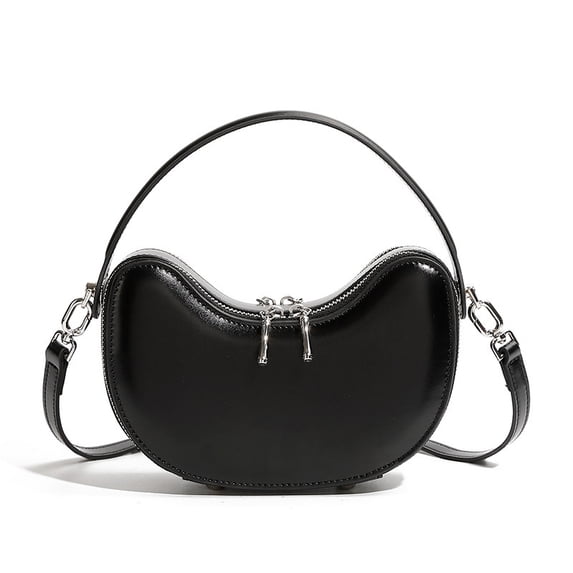 NARNI Crescent Crossbody Bag for Women, Small Leather Shoulder Purse with Multiple Pockets