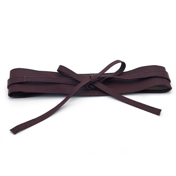 Ladies Wide Leather Belt Adjustable Bow Tie Front Closure Fashion Waist Cincher for Tunic Cardigan Maxi Dress Waistband