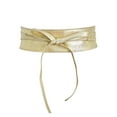 thumbnail image 1 of Ladies Wide Waist Belt Bow Tie Adjustable Dress Belt Waist Cinch Fashion Accessory for Skirts and Clothing, Gold One Size, 1 of 4
