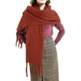 thumbnail image 1 of Ladies Winter Knit Scarf Long Wrap with Soft Texture Like for Layering with Blazer Vest Scarf, 1 of 3