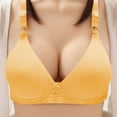 thumbnail image 1 of Ladies Wireless Bra Breathable Comfortable Plus Size Push-up Underwear No Steel Daily Bra Cup Size 36/80-42/95 (40/90, Yellow), 1 of 4