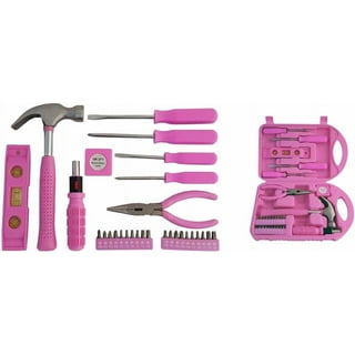REXBETI 219-Piece Pink Tool Set, Ladies Hand Tool Set with 16 inch Tool  Bag, Women Home Repairing Tool Kit, Large Mouth Opening Tool Bag with 19