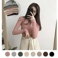 thumbnail image 1 of Ladies Women Knit Neck Long Sleeve Knitted Jumper Sweater Top, 1 of 8