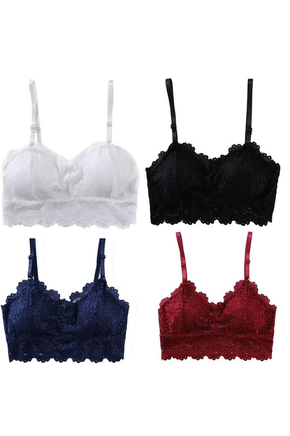 Ladies Women's Lace Floral Top Bralette Bralet Bra Wire Free Underwear Push Up Lingerie