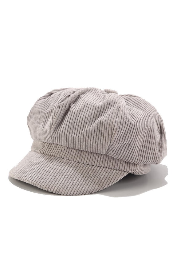 Ladies Womens Girls Corduroy Baker Boy Peaked Cap Winter Newsboy Hat