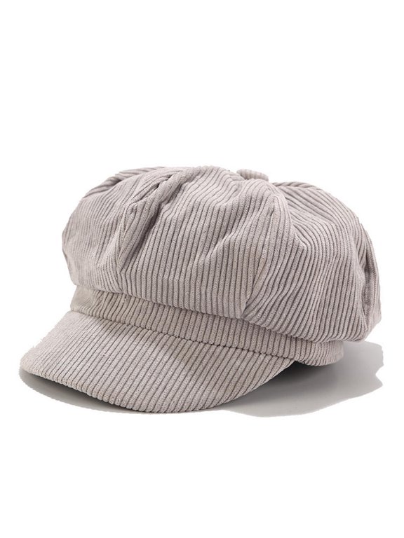 Ladies Womens Girls Corduroy Baker Boy Peaked Cap Winter Newsboy Hat