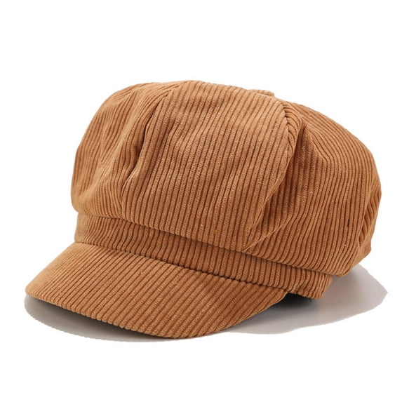 Ladies Womens Girls Corduroy Baker Boy Peaked Cap Winter Newsboy Hat