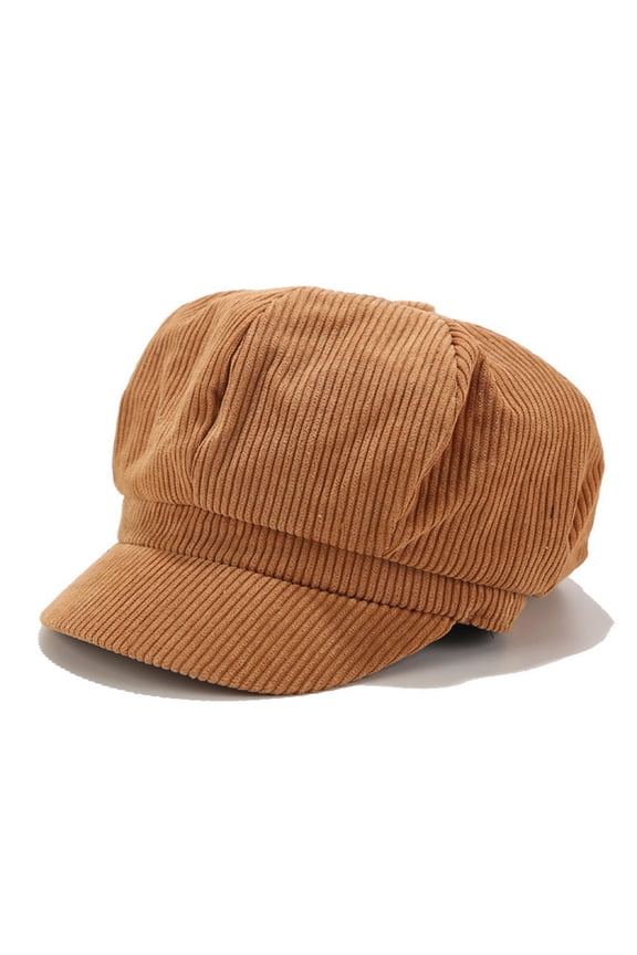 Ladies Womens Girls Corduroy Baker Boy Peaked Cap Winter Newsboy Hat