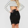 thumbnail image 1 of Ladies Womens High Waist Ripped Denim Distressed Pencil Mini Jean Skirt, 1 of 4