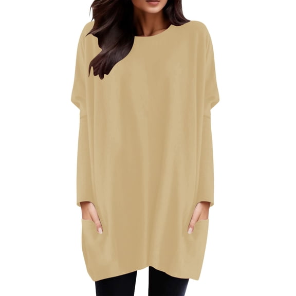 Ladies Womens Plus Size Tops And Blouses Autumn Winter Crewneck Long Sleeve Long Pocket Puff Sleeve Print Tshirts for Women Trendy Yellow 4XL