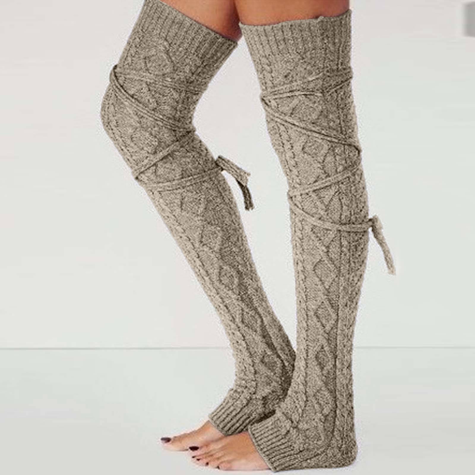 Women's Plus Size Leg Warmers Knit Over Knee High Footless Socks for Thick  Thighs