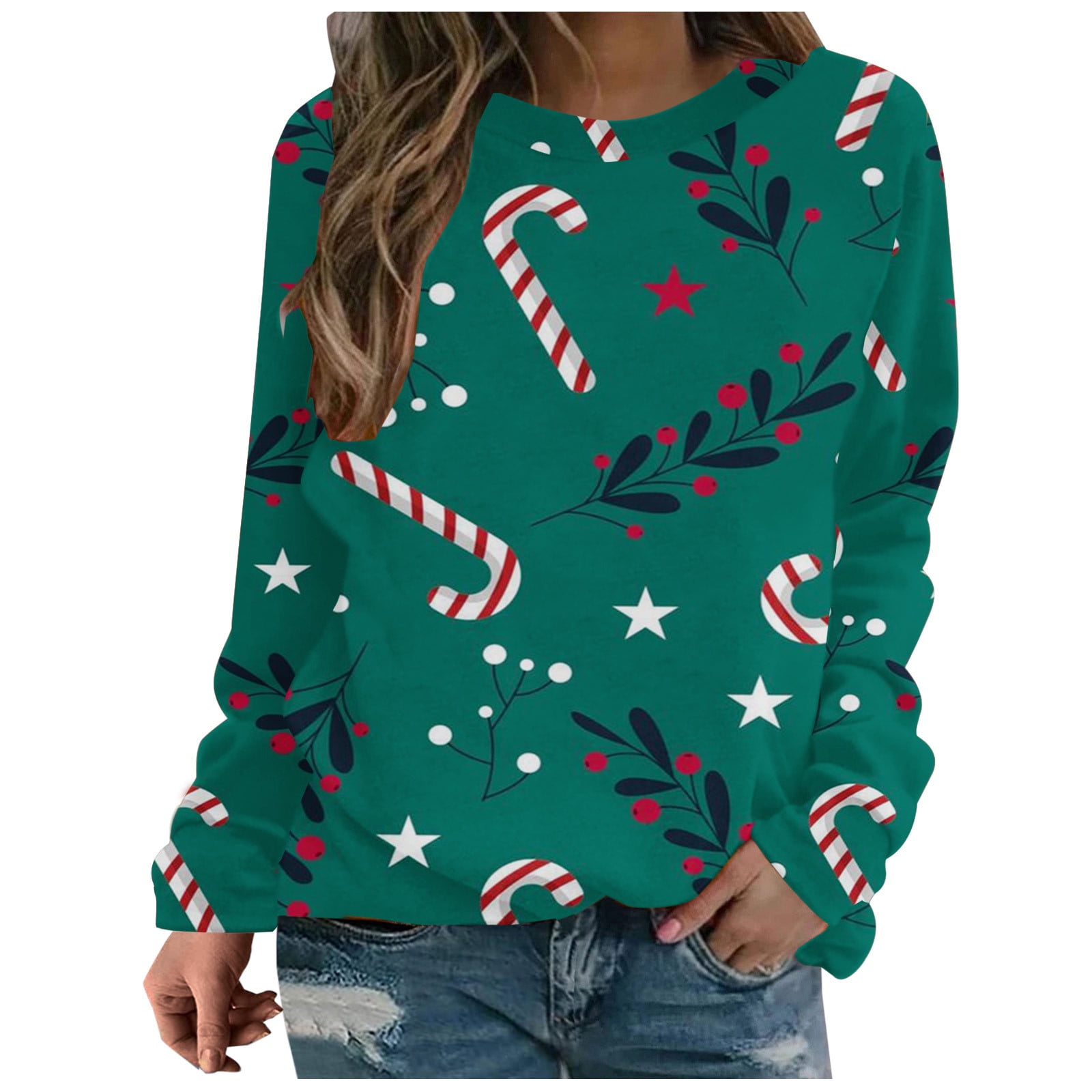 Ladies Xmas Jumpers Sale,Funny Christmas Tree Jumper Cute Graphic