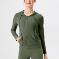 thumbnail image 1 of Ladies Yoga Hooded Slim Fitness Clothes High Elastic Breathable Running Jacket Clothes for Women Women Vest plus Juniors Zip up Hoodie Women Turtleneck Hoodie Jackets Long Sleeve Casual Color Women, 1 of 8