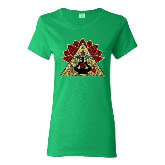 Ladies Yoga Meditation Elements Relax Energy DT T-Shirt Tee
