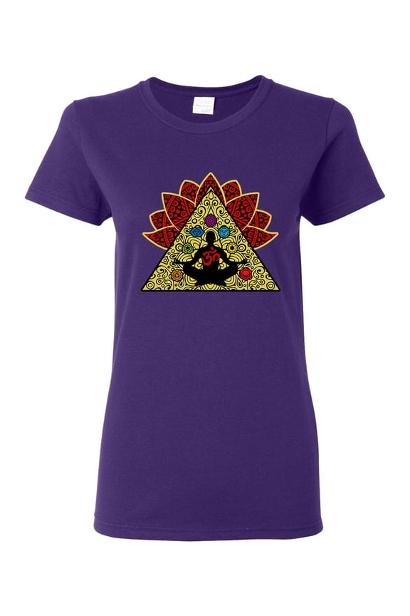Ladies Yoga Meditation Elements Relax Energy DT T-Shirt Tee