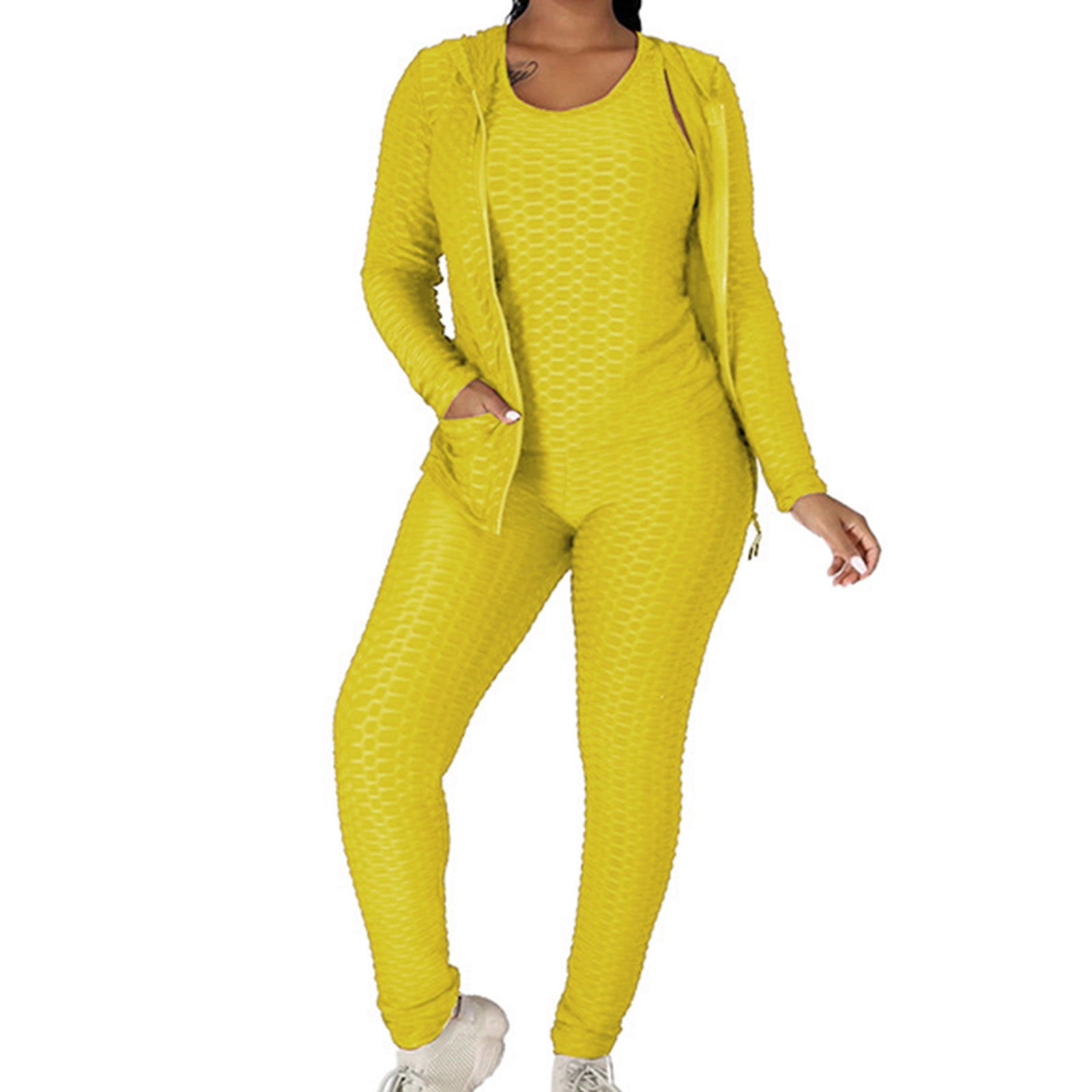 Ladies Yoga Pants Clearance,TIANEK Summer Active Fit Hooded Zipper Sweater Knitted Sports Three