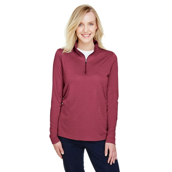 Ladies' Zone Sonic Heather Performance Quarter-Zip - SP MAROON HTHR - S