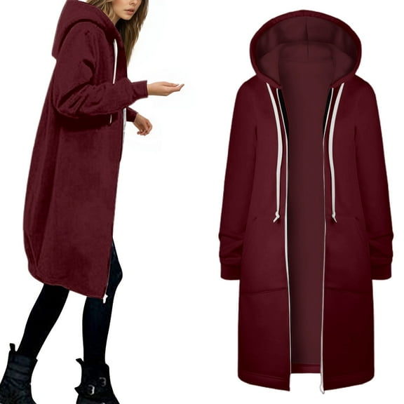 Ladies' casual warm pocket zipper hooded coat, jacket, cardigan,Women's Jacket Warm Hooded Zip Up Coat Soft Casual Outerwear Lightweight Comfortable Winter Fashion Top