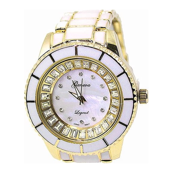 Ladies' gold tone CZ Clubbing watch 38.5mm 12mm thick.