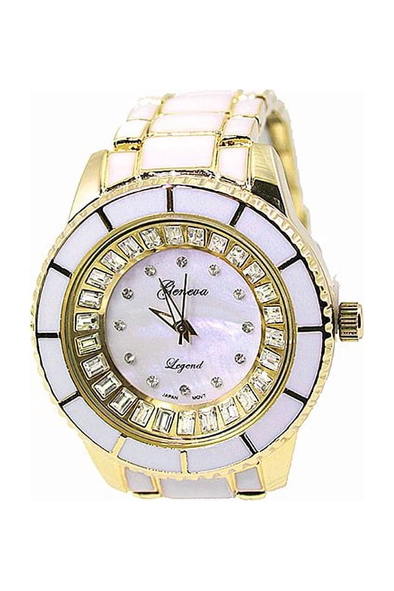 Ladies' gold tone CZ Clubbing watch 38.5mm 12mm thick.