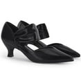 thumbnail image 1 of Ladies' low-heeled kitten-heeled pointed-toe sandals with a hollow-out design, elegant party and wedding shoes, 1 of 4