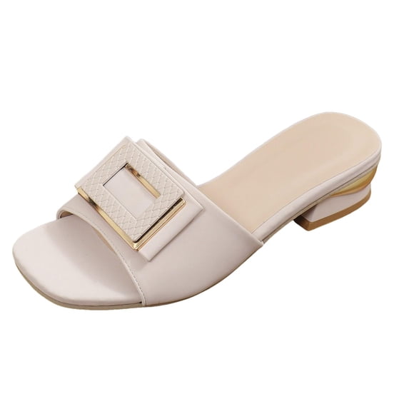 Ladies' low heeled sandals, breathable, comfortable, non slip, suitable for home work and leisure, outdoor foot on vacation slippers