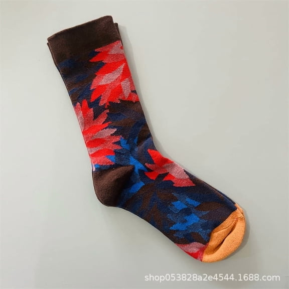 Ladies' niche fun oil painting artistic color socks, high tube trendy socks(2 pairs)