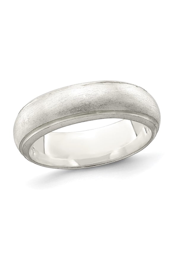 Ladies or Mens 6mm Satin Finish Wedding Band Ring in Sterling Silver for Men