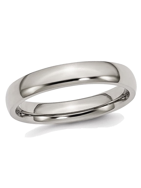 Gem & Harmony Ladies or Mens Chisel 4mm Comfort Fit Titanium Wedding Band Ring for Women