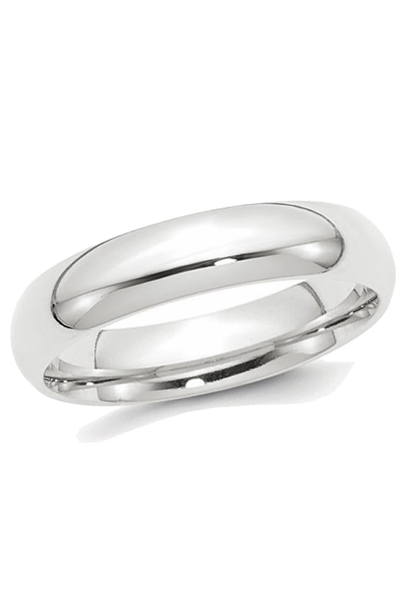 Gem & Harmony Ladies or Mens Platinum 5mm Comfort Fit Wedding Band Ring for Women