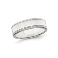 thumbnail image 1 of Gem & Harmony Ladies or Mens Sterling Silver 6mm Edge Design Wedding Band Ring for Women, 1 of 4