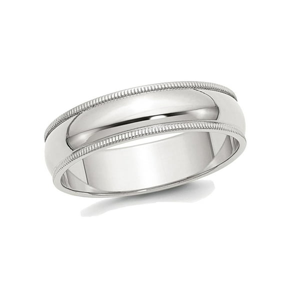 Gem & Harmony Ladies or Mens Sterling Silver 6mm Milgrain Wedding Band Ring for Men