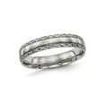 thumbnail image 1 of Ladies or Mens Titanium Polished Criss-Cross Grooved Band Ring (5mm) for Women, 1 of 5