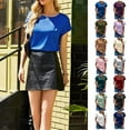 thumbnail image 1 of Chroia Women's Satin Silk Blouse - Rolled Cap Short Sleeve, Solid Color, Casual & Elegant, 1 of 6