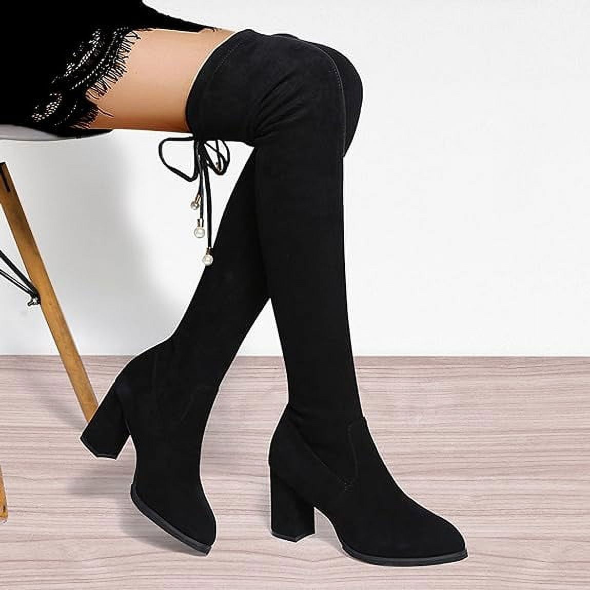 Ladies sexy knee high boots all season long boots office banquet long boots Walmart