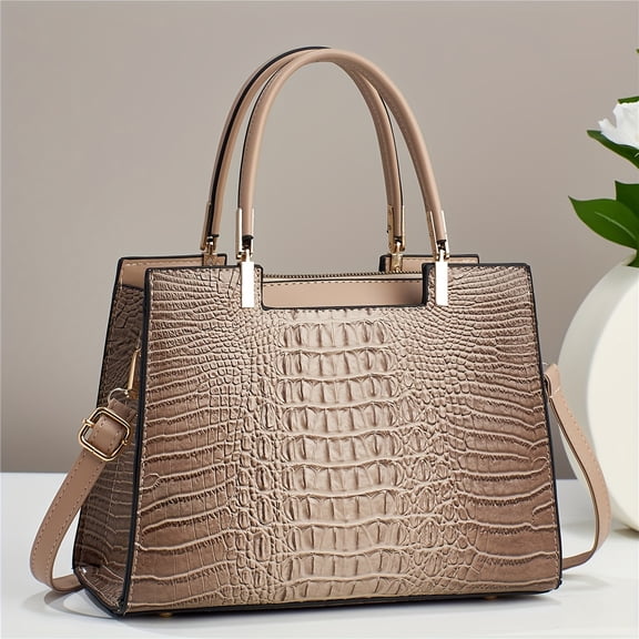 Ladies' small handbags, fashionable crocodile print handbags, contrasting color crossbody bags, fashionable multi-pocket single-shoulder bags