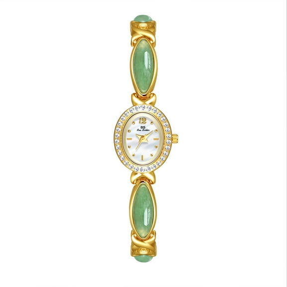 Ladies' watches made of natural Dongling stone and Tian jade