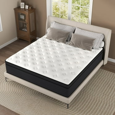 Yilicy 14 inch Full Adult Mattress with Pocket Spring Hybrid Memory Foam Medium Firm Mattress