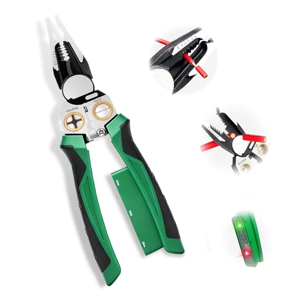 Ladironeky 8 in 1 Wire Stripper With Voltage Tester Electrician Tools Wire Stripper Tool 12250V AC/DC Dual Alarm Detector for Home & Professional Use