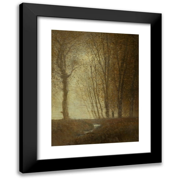 Ladislav Mednyánszky 11x14 Black Modern Framed Museum Art Print Titled - Edge of the Forest in the Moonlight (1880-1890)
