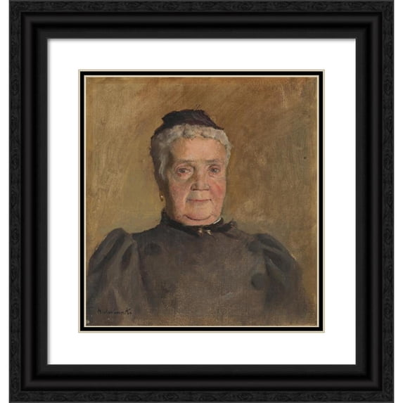 Ladislav Mednyánszky 12x13 Black Ornate Wood Framed Double Matted Museum Art Print Titled: Portrait of Evelin Czobel (1880-1900)
