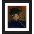 thumbnail image 1 of Ladislav Mednyánszky 12x14 Black Ornate Wood Framed Double Matted Museum Art Print Titled: Man in Blue Smoking (1880-1900), 1 of 5