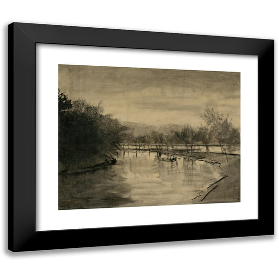 Ladislav Mednyánszky 14x12 Black Modern Framed Museum Art Print Titled - The Poprad Near Stražky (1910)