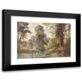 thumbnail image 1 of Ladislav Mednyánszky 18x14 Black Modern Framed Museum Art Print Titled - Swiss Park with a Pond and a Sled (1870), 1 of 5
