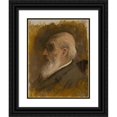 thumbnail image 1 of Ladislav Mednyánszky 19x24 Black Ornate Framed Double Matted Museum Art Print Titled: Painter's Father Profile with Pince-Nez (1890-1895), 1 of 5